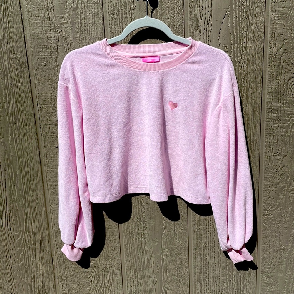 Target x Stoney Clover Lane pink cropped Terry sweatshirt. Size S
